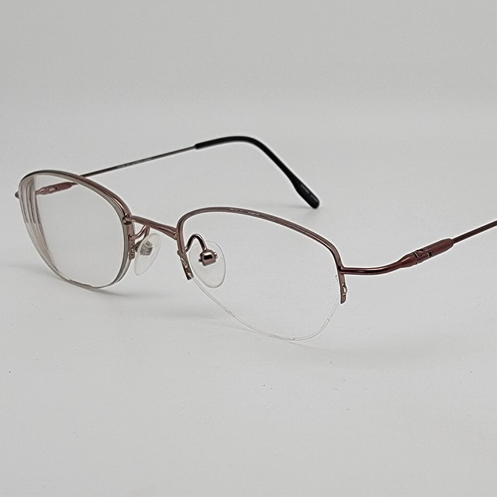 Pure by Alfred Sung Bronze Semi Rimless Eyeglasses Frame w/ Flexhinge 46-20-135